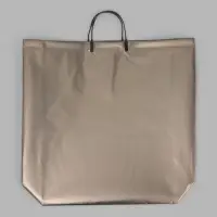 Пакет подарочный ПВХ, серый матовый, пластиковая ручка, 50&times;42&times;12 см