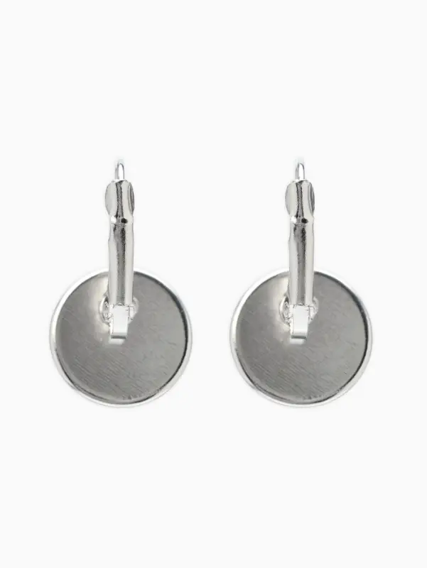 Серьги со стразами &laquo;Яркая классика&raquo;, в обрамлении, тёмно-синие в серебре, d=1.6 см