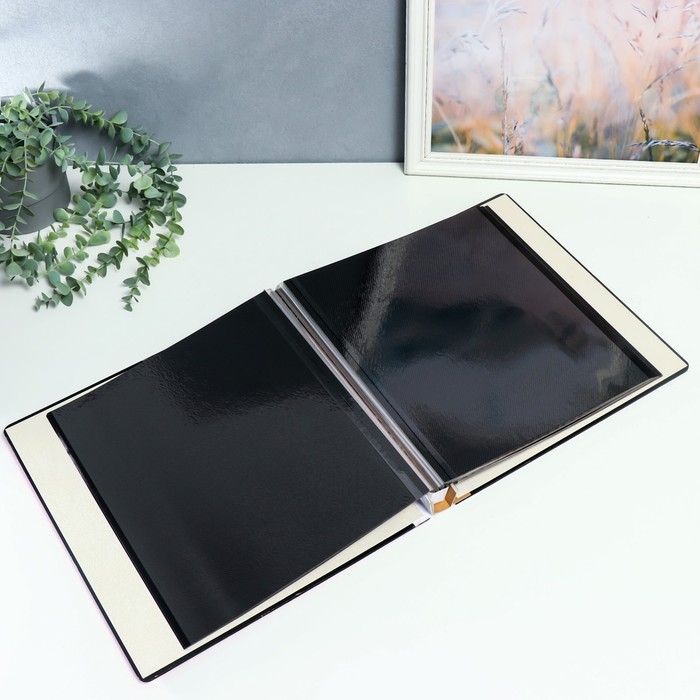 Фотоальбом магнитный 20 листов Фотоальбом магнитный 20 листов "Роза с шипами" в коробке, дерево, стразы 34х4х33 см