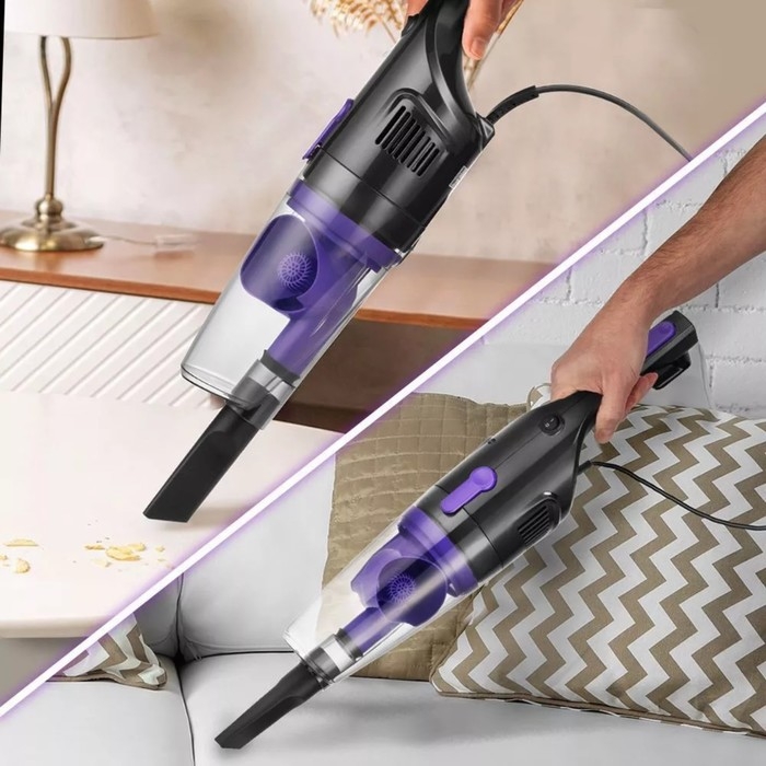 Пылесос Kitfort КТ-5156, вертикальный, 600 Вт, 1.2 л, чёрно-фиолетовый