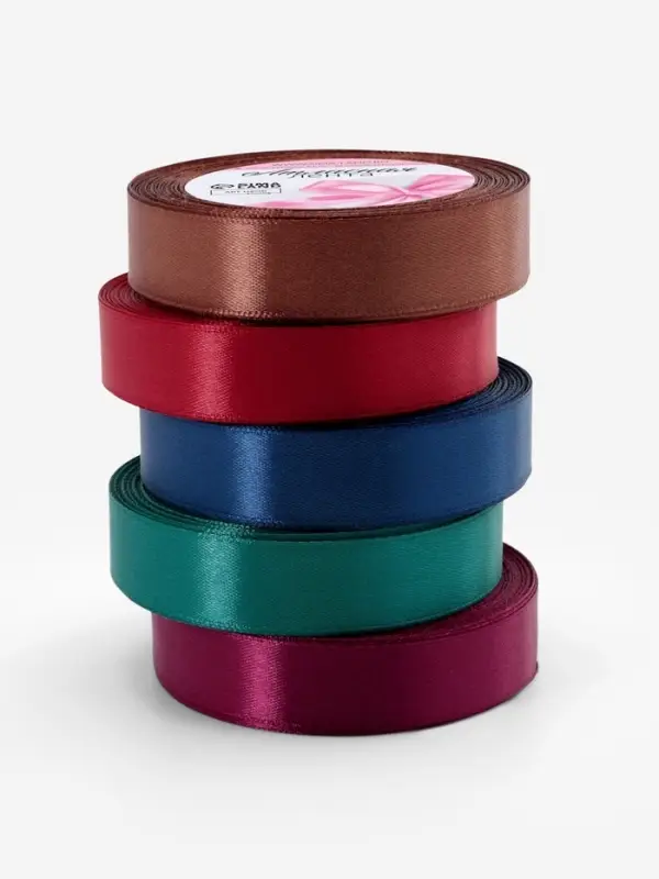 Атласная лента, набор 5 шт. &laquo;Вечерние огни&raquo;, 20 мм, 23&plusmn;1 м