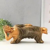 Копилка для денег &laquo;Спящий Будда&raquo;, гипс под бронзу с золотом, 17&times;36&times;15 см