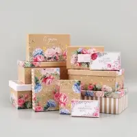 Набор подарочных коробок 10 в 1 &laquo;Нежные цветы&raquo;, 12 &times; 7 &times; 4 - 32.5 &times; 20 &times; 12.5 см