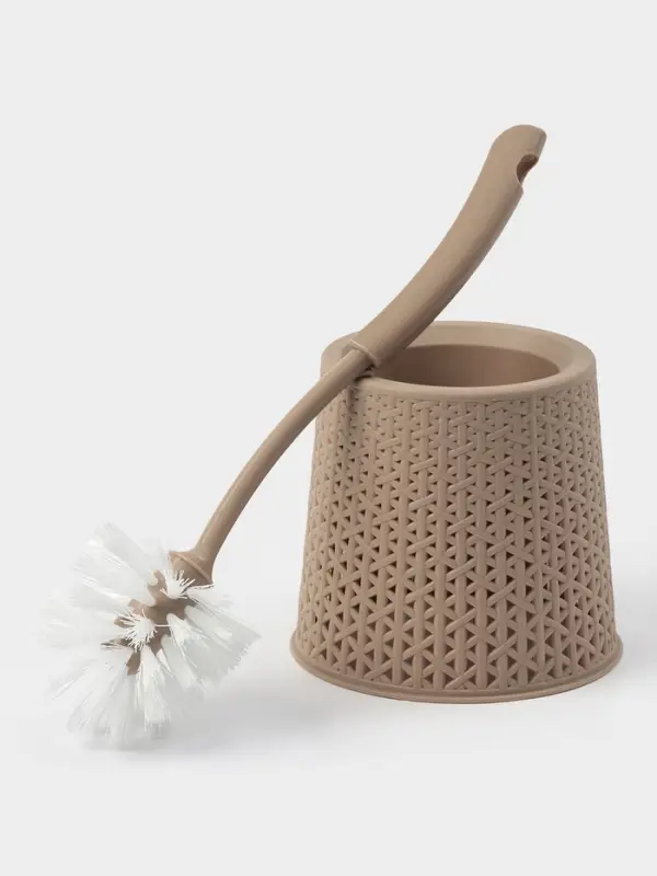 Ёршик для унитаза &laquo;Практик. Ротанг&raquo;, 14&times;14&times;40 см, с подставкой, МИКС