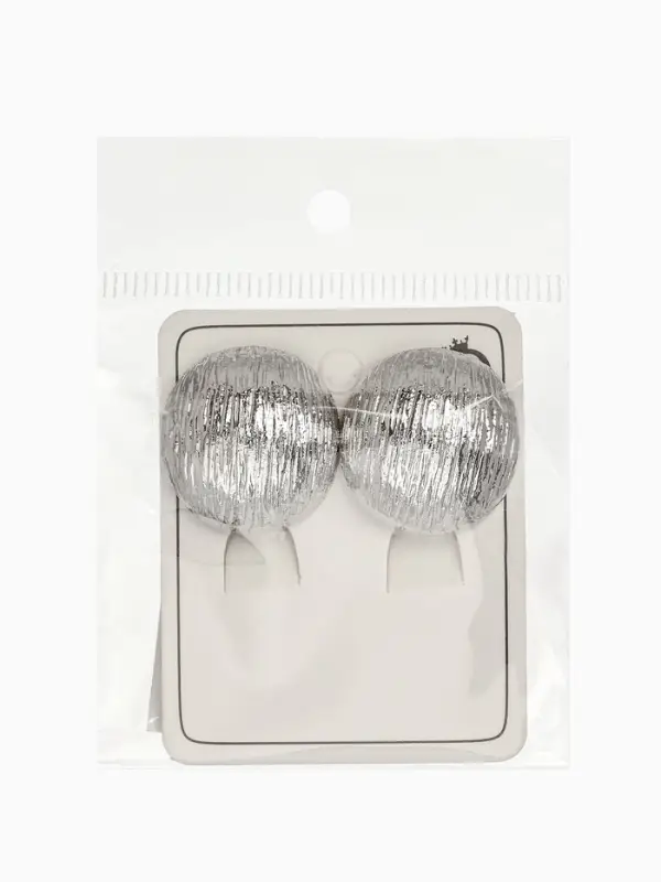 Серьги клипсы для ушей QF &laquo;Полукруг&raquo;, цвет серебро