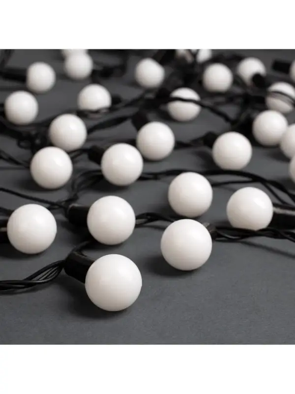 Гирлянда &laquo;Нить&raquo; 10 м с насадками &laquo;Шарики 2.5 см&raquo;, IP44, тёмная нить, 100 LED, свечение белое, 8 режимов, 220 В