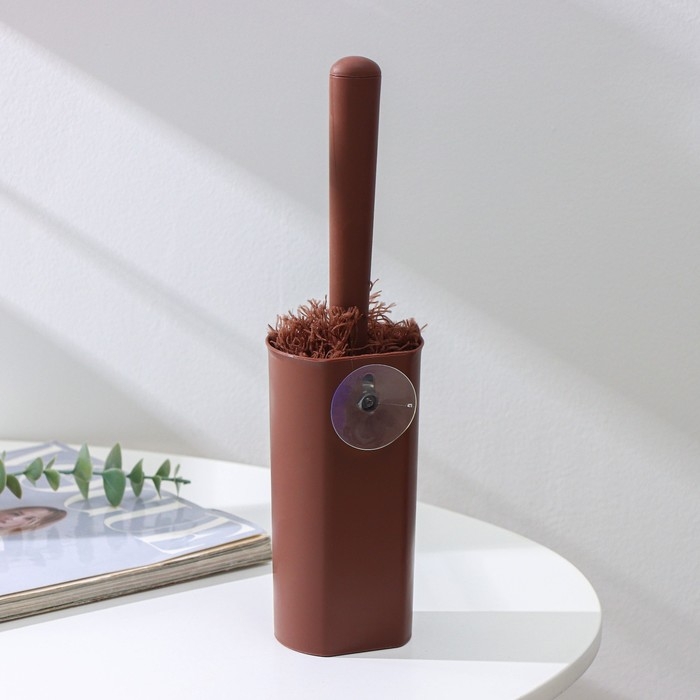 Щётка для удаления пыли Доляна «Антистатик», 29 см, с подставкой на присоске, микрофибра, цвет коричневый Щётка для удаления пыли Доляна «Антистатик», 29 см, с подставкой на присоске, микрофибра, цвет коричневый