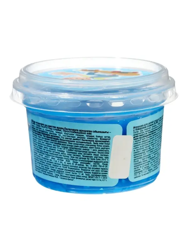 Слайм "Простоквашино", синий, с шариками, 100 г SLM341