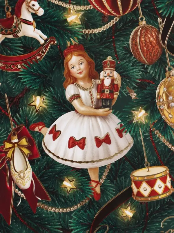 Открытка средняя &laquo;С Новым годом&raquo;, балерина, тиснение, 12&times;18 см