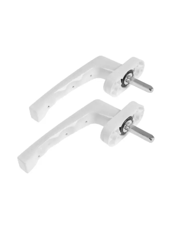 Ручка для окон ПВХ ТУНДРА, пластиковая, 32 мм, цвет белый, набор 2 шт