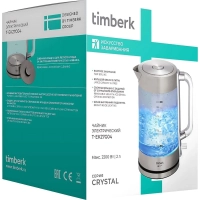 Чайник электрический Timberk T-EK27G04, стекло, 2200Вт, 2л, белый