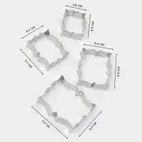 Формы для печенья &laquo;Рамка для пожелания&raquo;, набор 4 шт., нержавеющая сталь, серебристые