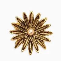 Кольцо для платка "Цветок Астра", цвет белый в чернёном золоте Кольцо для платка "Цветок Астра", цвет белый в чернёном золоте