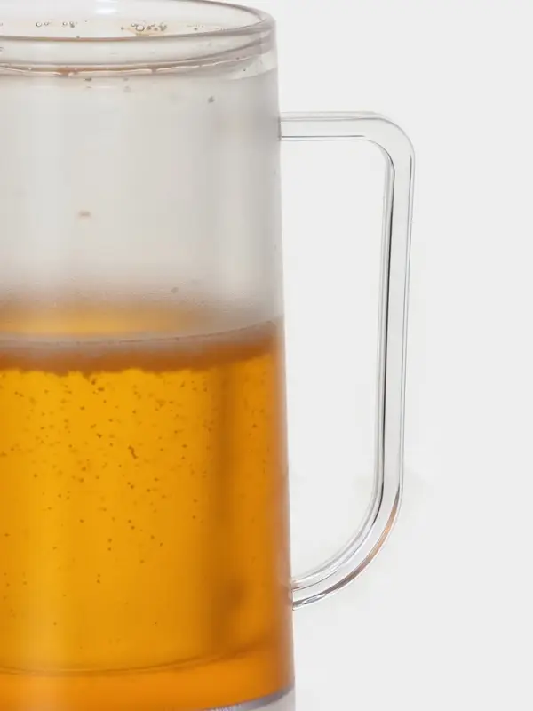 Пивная кружка, 380 мл, охлаждающая, пластик, прозрачная