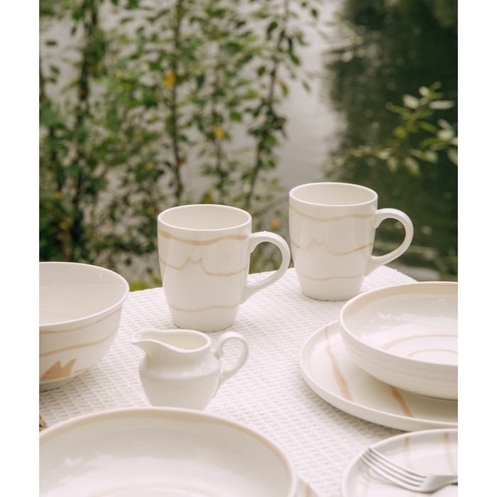 Набор кружек фарфоровых SL Home «Гато», 350 мл, цвет белый Набор кружек фарфоровых SL Home «Гато», 350 мл, цвет белый