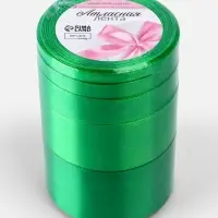 Атласная лента, набор 5 шт., 6/10/20/40/50 мм, 23&plusmn;1 м, зелёная №19