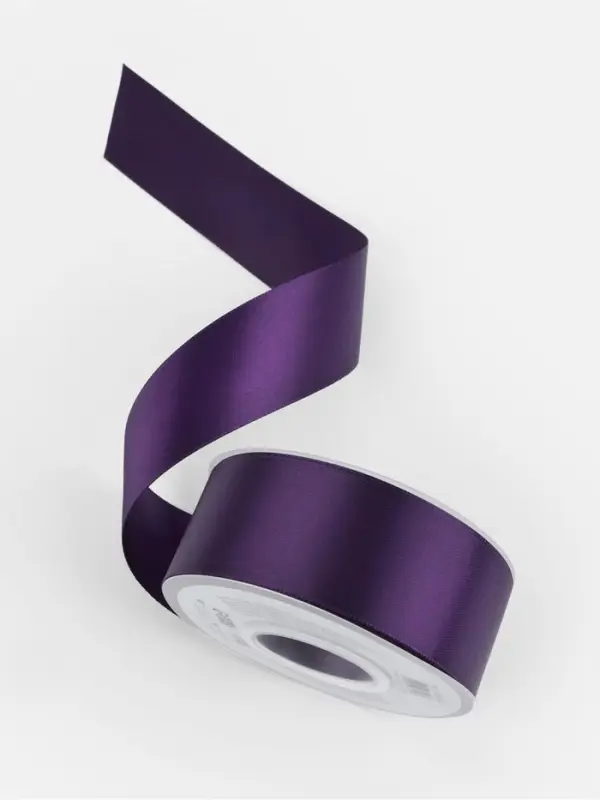 Лента атласная TEIRA, двухсторонняя, 38 мм, 25&plusmn;1 м, фиолетовая №476