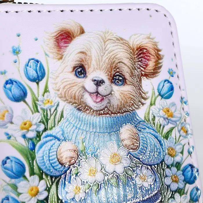 Кошелёк на молнии &laquo;Мишка&raquo;, детский, с принтом, белый