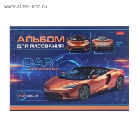 Альбом для рисования А4, 24 листа, на скрепке, Car Design, картонная обложка, блок офсет 100 г/м², МИКС