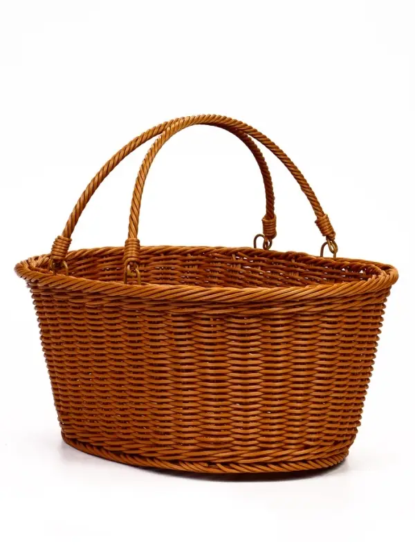 Корзина пластик 39 х 31 х 18 см, ручка17 см коричневый