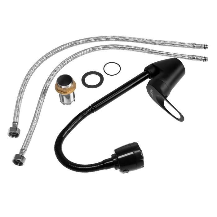 Смеситель для кухни ZEIN Z3497, гибкий излив, картридж керамика 40 мм, латунь, черный Смеситель для кухни ZEIN Z3497, гибкий излив, картридж керамика 40 мм, латунь, черный