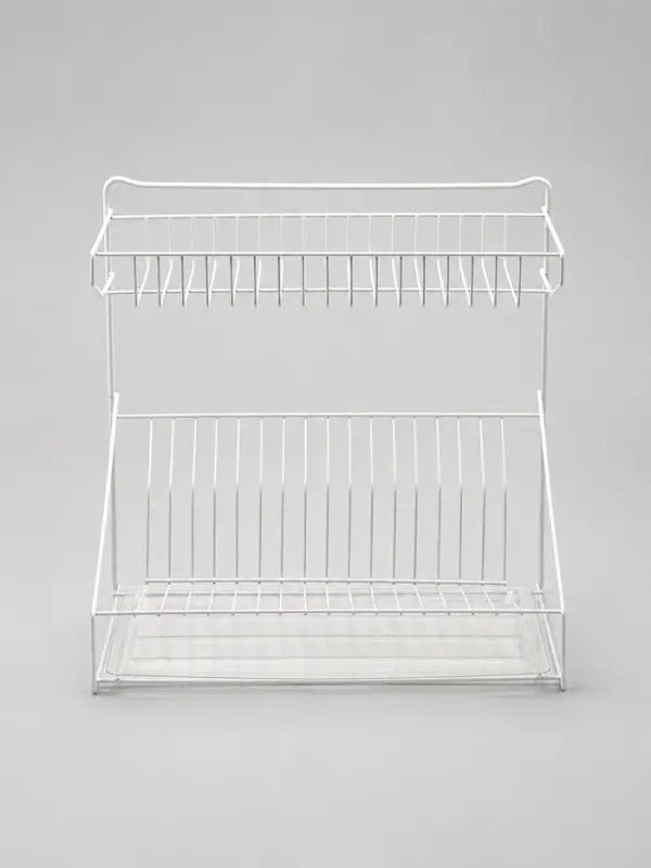 Сушилка для посуды с поддоном, 38.5&times;38.5&times;24 см, белый