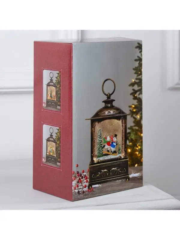 Светодиодная фигура &laquo;Новогодняя деревня&raquo; 14.5&times;22&times;8 см, пластик, от батареек ААх3, USB, свечение тёплое белое