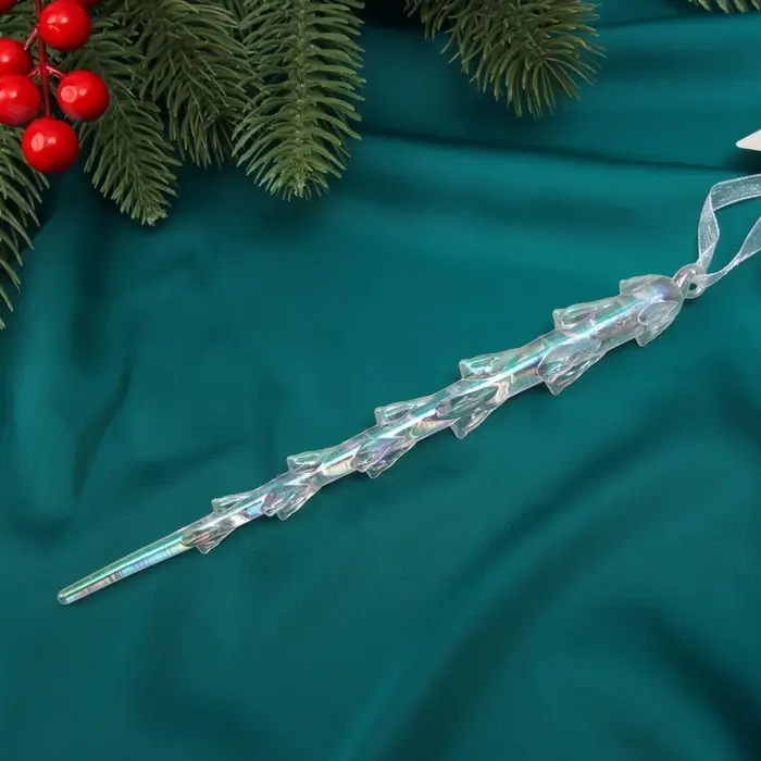 Ёлочная игрушка &laquo;Зимнее волшебство. Таящая сосулька&raquo;, 19&times;1 см, прозрачный