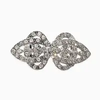 Зажим для кардигана "Ажур", шип, цвет белый в серебре Зажим для кардигана "Ажур", шип, цвет белый в серебре