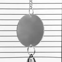 Игрушка для птиц "Зеркало двойное" с колокольчикам, 23 х 7 см