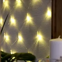 Гирлянда &laquo;Сеть&raquo; 1.6&times;1.6 м, IP20, прозрачная нить, 144 LED, свечение тёплое белое, 8 режимов, 220 В