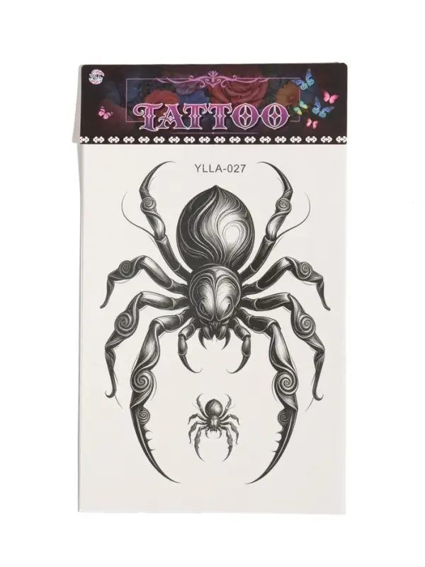 Татуировка на тело «Пауки», 12.5×20.7 см, чёрная Татуировка на тело «Пауки», 12.5×20.7 см, чёрная