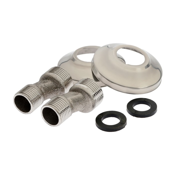 Эксцентрики для смесителя ZEIN, матовые отражатели, нерж. сталь, с прокладками, набор 2 шт Эксцентрики для смесителя ZEIN, матовые отражатели, нерж. сталь, с прокладками, набор 2 шт