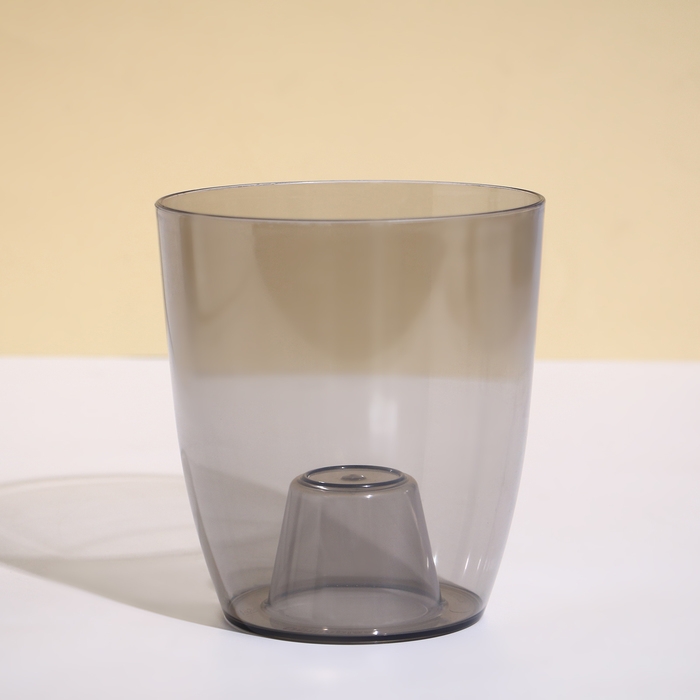 Горшок для орхидей, 2 л, 14,8 × 16,2 см, круглый, пластик, прозрачно-серый Горшок для орхидей, 2 л, 14,8 × 16,2 см, круглый, пластик, прозрачно-серый