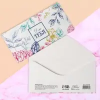 Конверт для денег «Для тебя», нежные цветы, фактурная бумага ВХИ, 16,5 × 8 см