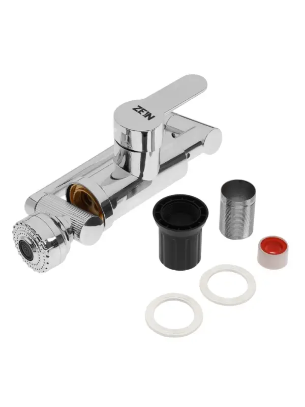 Смеситель для кухни ZEIN Z3707, регулируемый излив высотой 25 см, аэратор 2 режима, хром