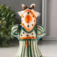 Фигурка фарфор &laquo;Коза Глаша&raquo;, 14 см, гжель цветная