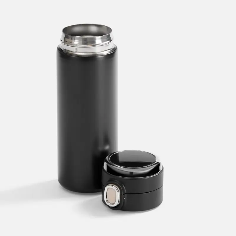 Смарт-бутылка c заменяемой батарейкой warmSens, черная, без пакета