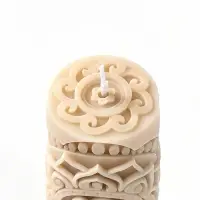 Свеча интерьерная &laquo;Солнце&raquo;, 160 г, 4.8&times;4.8&times;11 см, бежевый