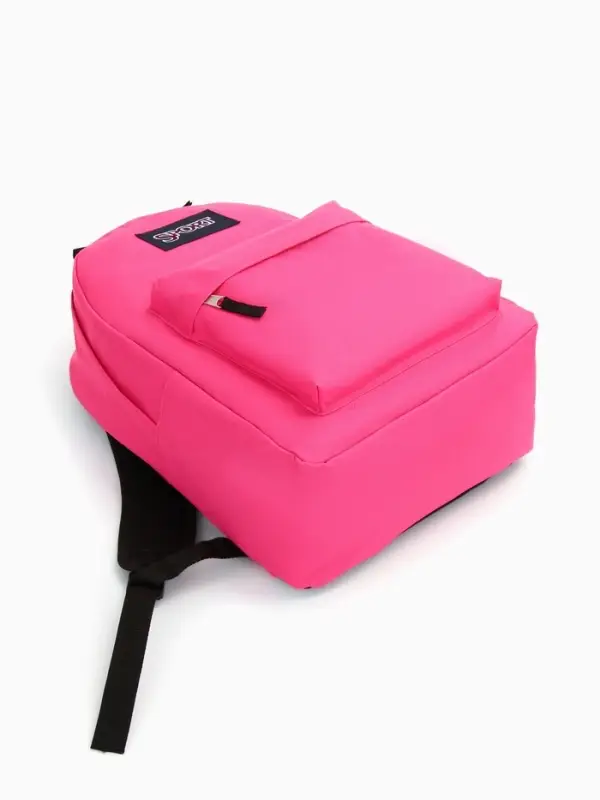 Рюкзак школьный на молнии, с карманом, однотонный, размер 30&times;14&times;41 см, фуксия