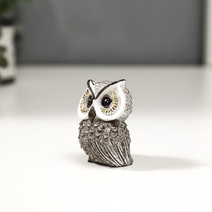 Сувенир полистоун Сувенир полистоун "Сова с золотыми глазами" МИКС 5,5х4,5х3 см