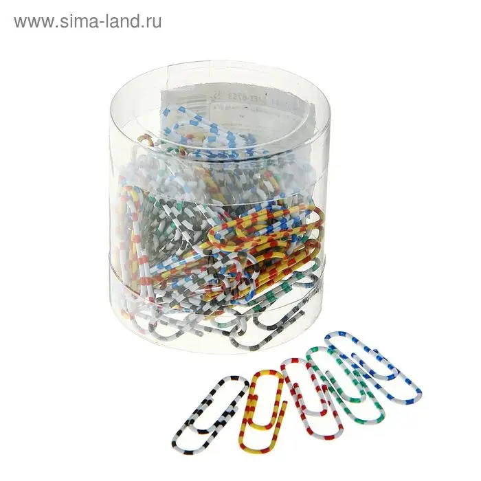 Скрепки канцелярские «Зебра», 28 мм, 80 шт., цветные, пластиковые, в пластиковой коробке Скрепки канцелярские «Зебра», 28 мм, 80 шт., цветные, пластиковые, в пластиковой коробке