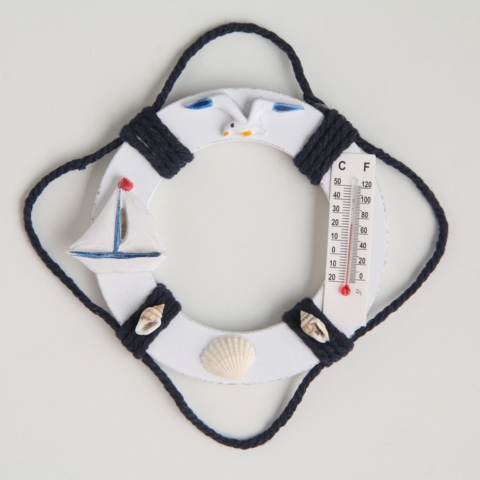 Интерьерный сувенир Интерьерный сувенир "Спасательный круг" с термометром 10*10см