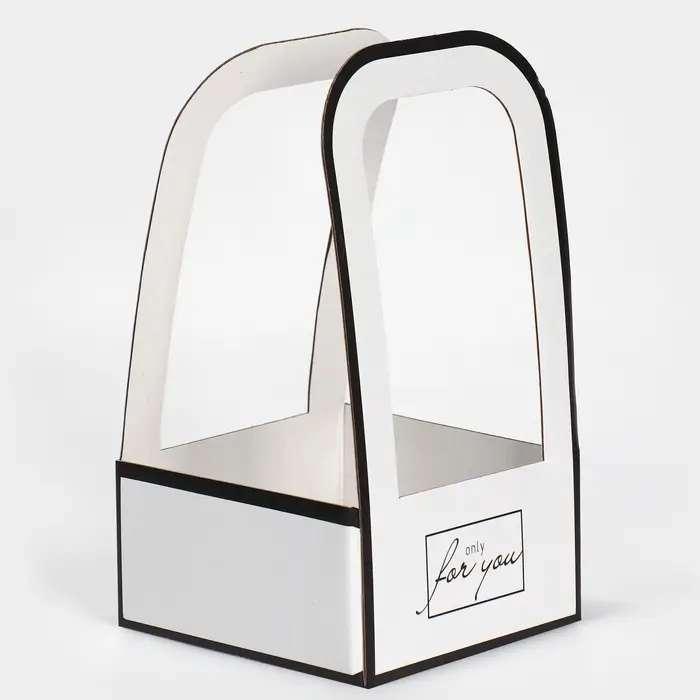 Коробка-переноска для цветов &laquo;For you&raquo;, 12&times;12&times;22 см