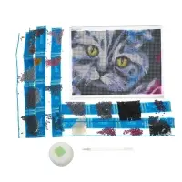 Алмазная мозаика с полным заполнением на холсте &laquo;Кот&raquo;, 15&times;21 см