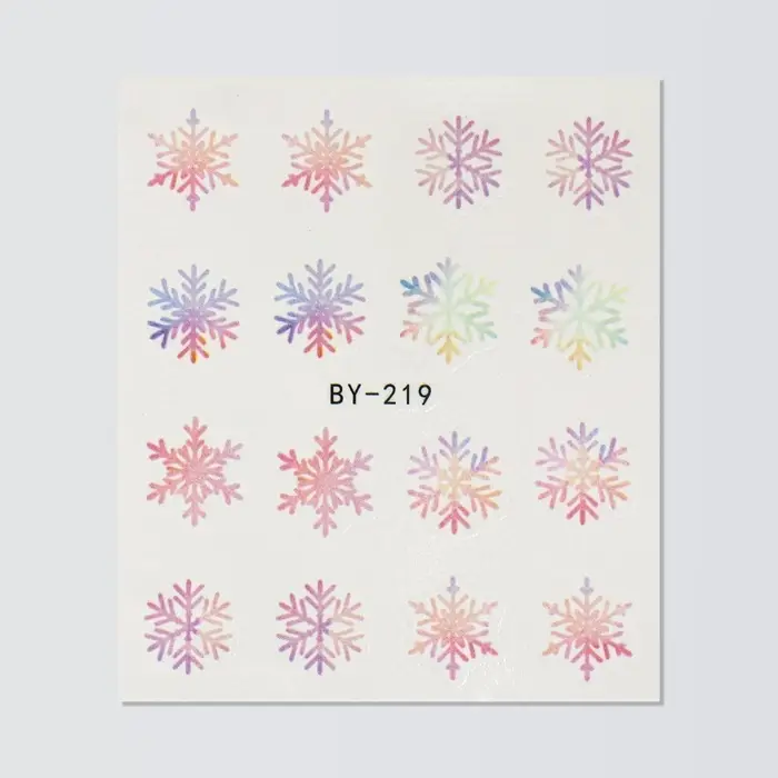 Слайдеры для ногтей «Снежинки», разноцветные Слайдеры для ногтей «Снежинки», разноцветные