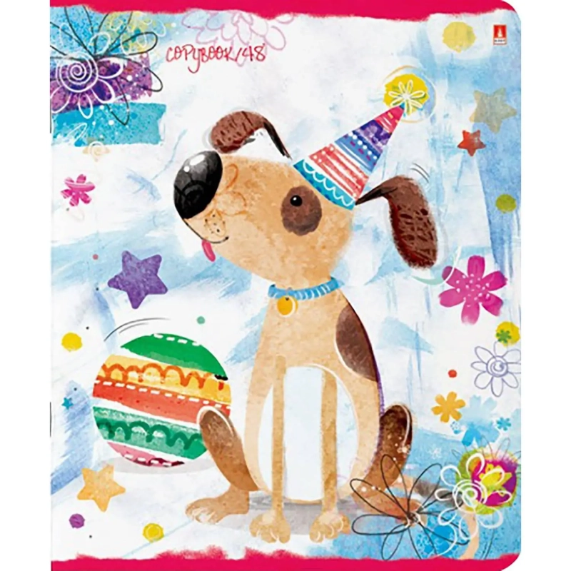 Тетрадь общая А5 ,48л, клетка,скрепка, РАДУГА, 5 шт в уп,7-48-855/5