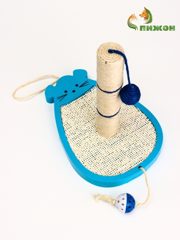 Комплекс для кошек с сизалевой когтеточкой ии шариком, микс цветов Комплекс для кошек с сизалевой когтеточкой ии шариком, микс цветов