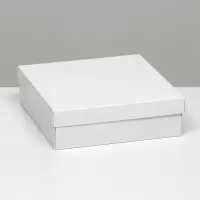 Коробка подарочная складная, упаковка, крышка - дно, белая, 20&times;20&times;6 см