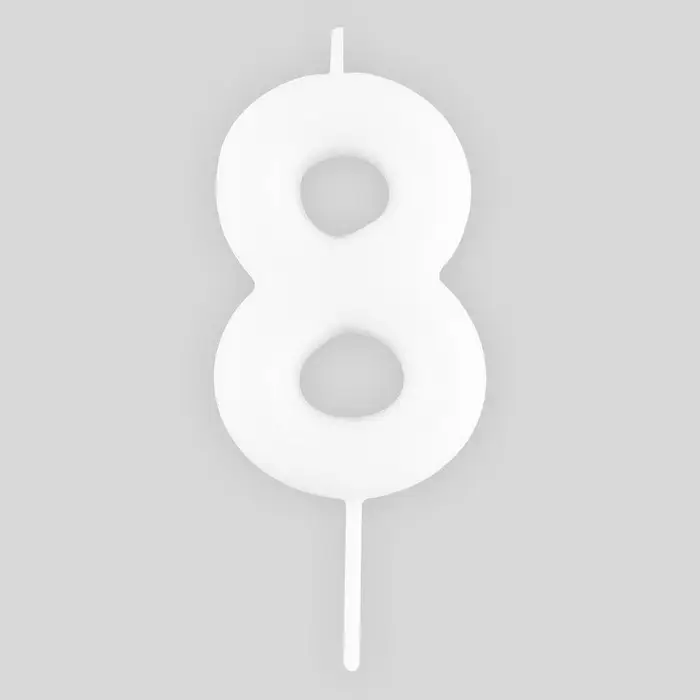 Свеча для торта, цифра &laquo;8&raquo;, светится в темноте, 3.8&times;8 см